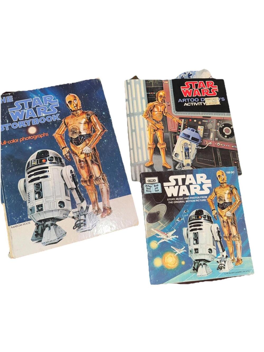 Vintage 1978 Star Wars Storybook Activity Book & Read Along Lot of 3 R2-D2 C-3PO